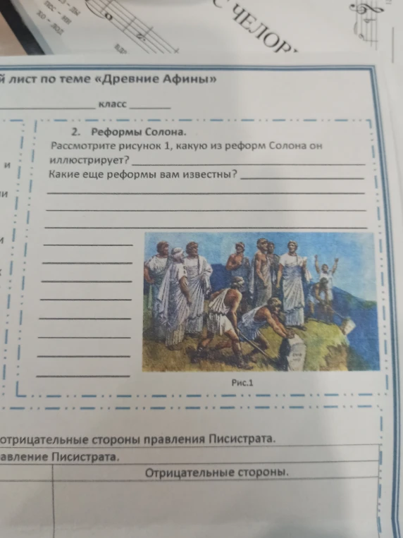 Рассмотрите рисунок 1, какую из реформ Солона он иллюстрирует? Какие еще реформы вам известны?