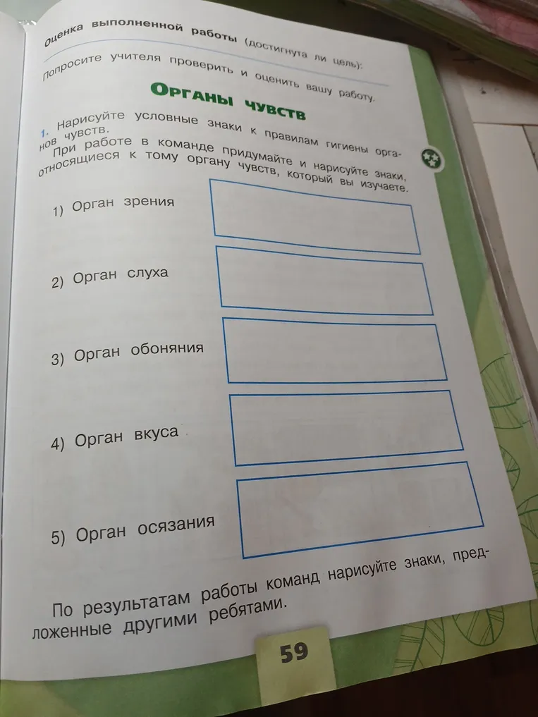 Нарисуйте условные знаки к правилам гигиены органов чувств.