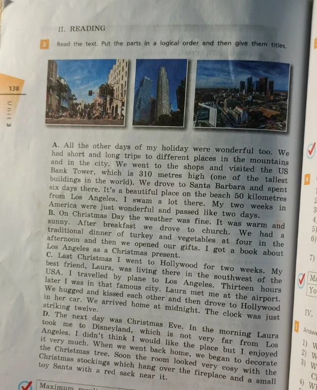 Read the text. Put the parts in a logical order and then give them titles.