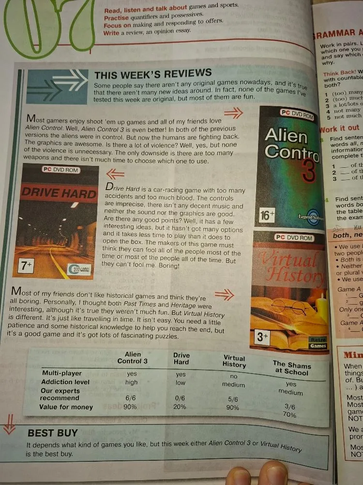 Задай 5 вопросов по тексту 'This Week's Reviews'