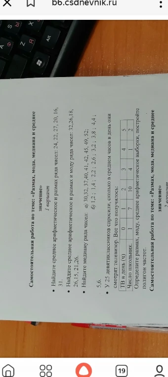 Найдите среднее арифметическое и размах ряда чисел: 24, 22, 27, 20, 16, 31.