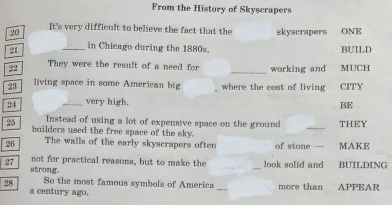 From the History of Skyscrapers: It's very difficult to believe the fact that the ... skyscrapers ONE ... in Chicago during the 1880s BUILD