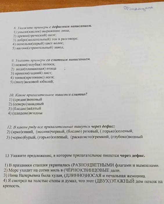 Укажите примеры с дефисным написанием.