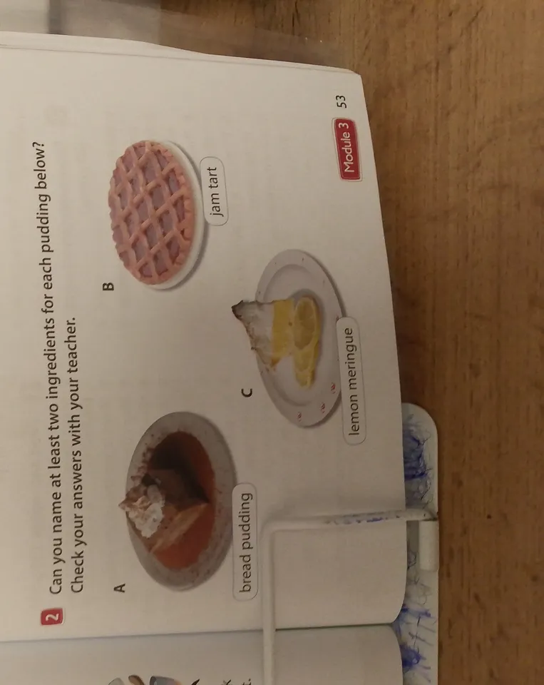 Can you name at least two ingredients for each pudding below?