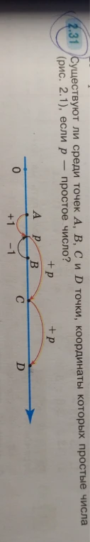 Существуют ли среди точек A, B, C и D точки, координаты которых простые числа (рис. 2.1), если p — простое число?