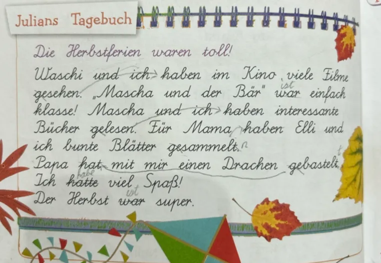 Julians Tagebuch. Die Herbstferien waren toll!