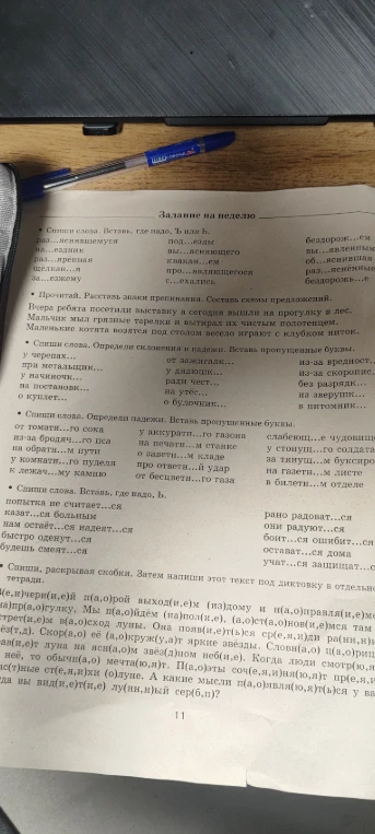 Спиши слова. Вставь, где надо, Ъ или Ь. Прочитай. Расставь знаки препинания. Составь схемы предложений.