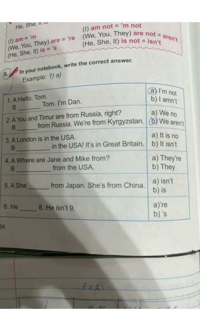 In your notebook, write the correct answer.