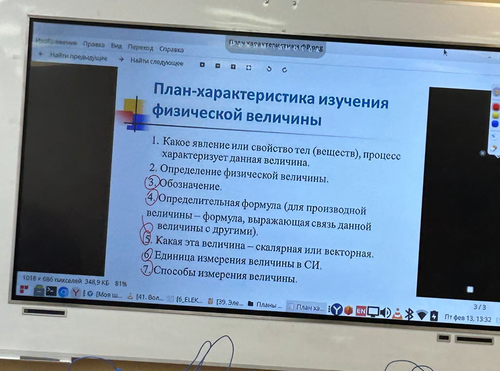 План-характеристика изучения физической величины