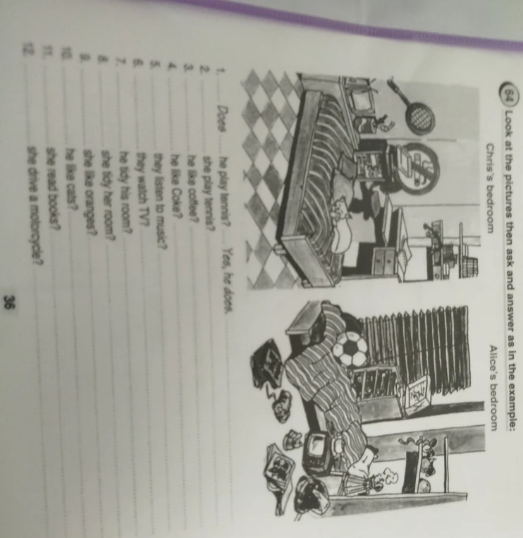 Look at the pictures then ask and answer as in the example
