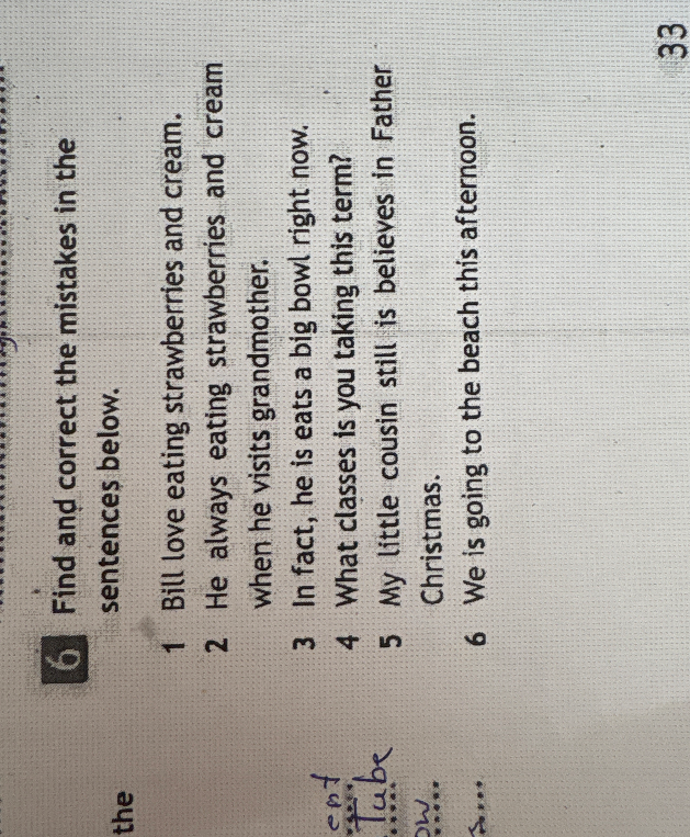 Find and correct the mistakes in the sentences below.