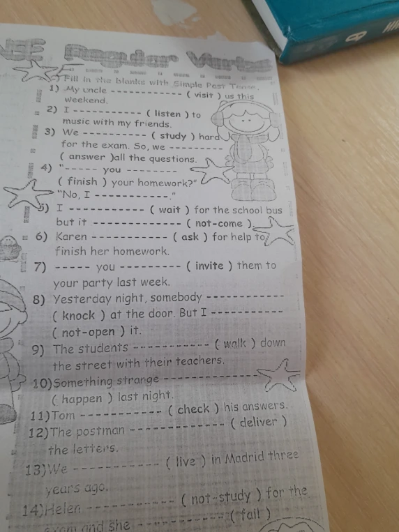 Fill in the blanks with Simple Past Tense.