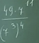 Вычислите значение выражения (49 * 7^11) / (7^3)^4