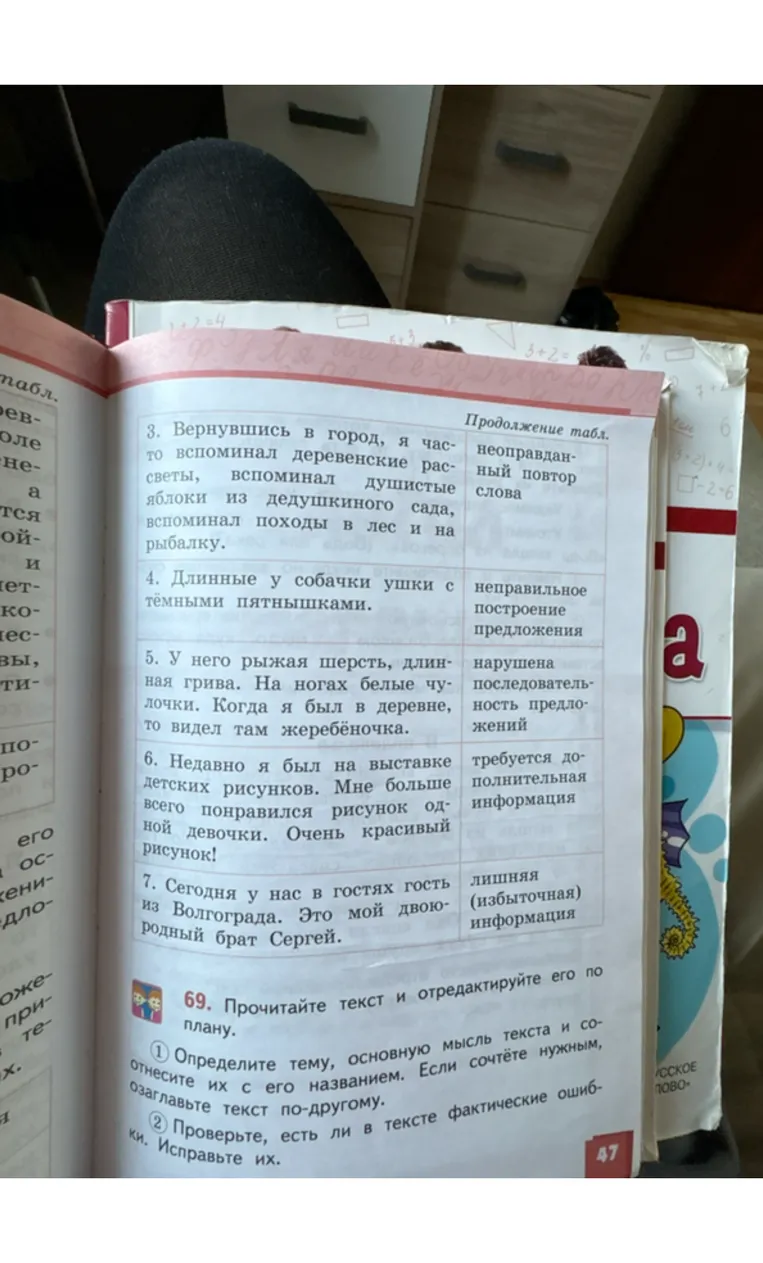 Прочитайте текст и отредактируйте его по плану.