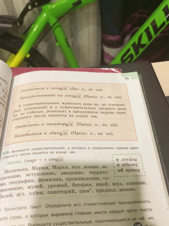 Выпишите существительные, у которых в предложном падеже единственного числа пишется на конце -ии.