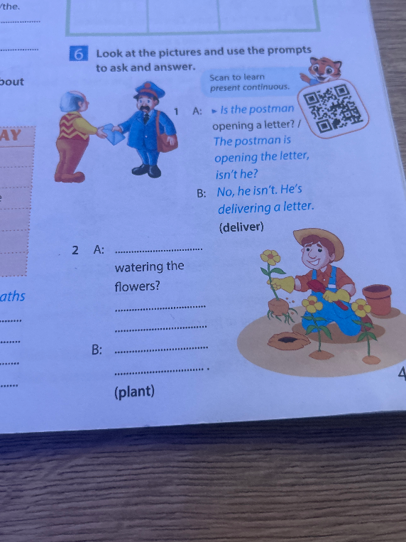 Look at the pictures and use the prompts to ask and answer.