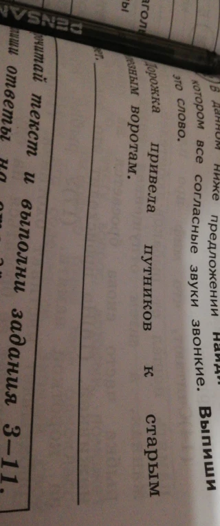 В данном ниже предложении найди слово, в котором все согласные звуки звонкие. Выпиши это слово.