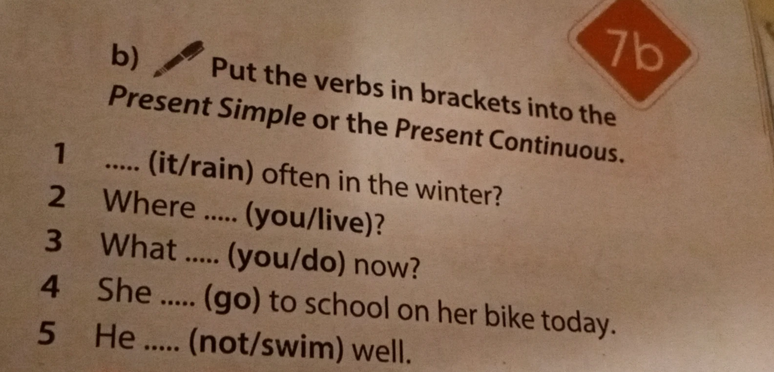 Put the verbs in brackets into the Present Simple or the Present Continuous.
