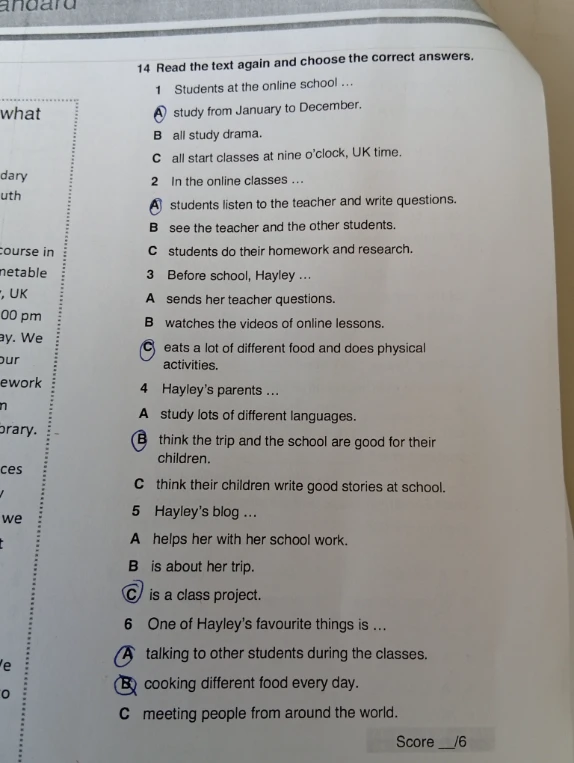 14 Read the text again and choose the correct answers.