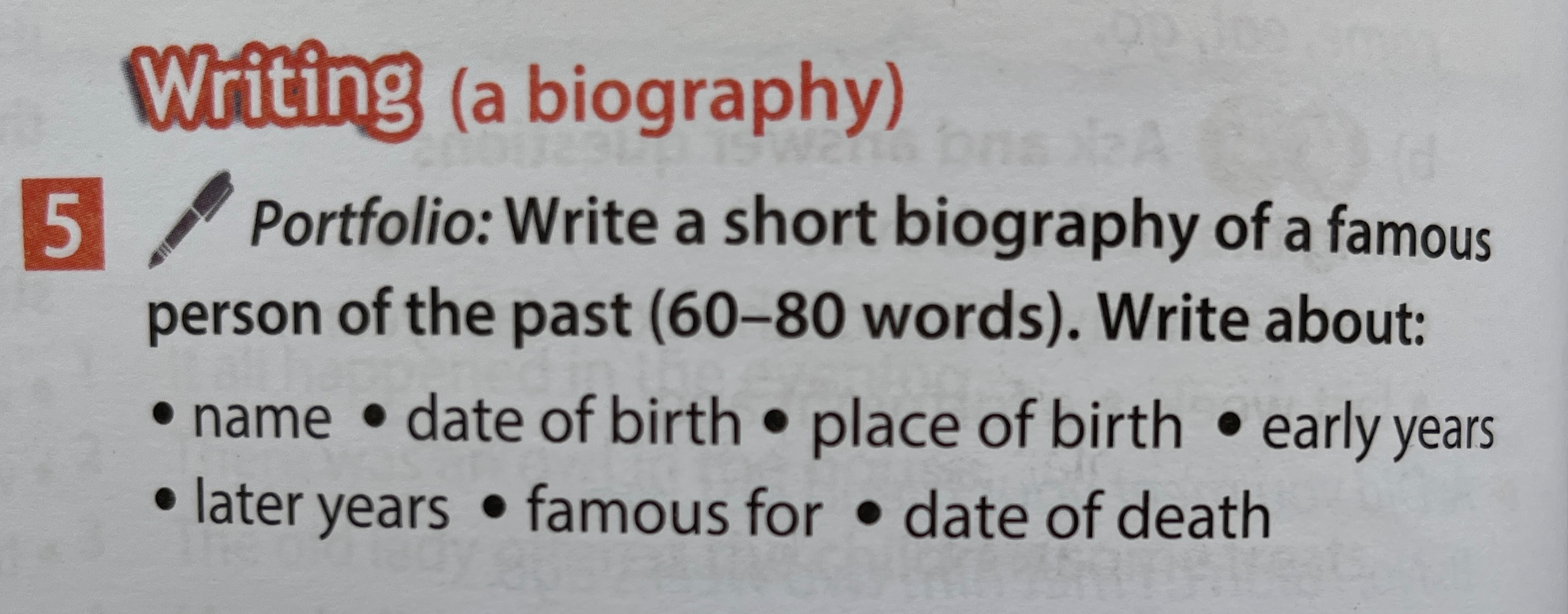 Write a short biography of a famous person of the past (60–80 words). Write about: name, date of birth, place of birth, early years, later years, famous for, date of death
