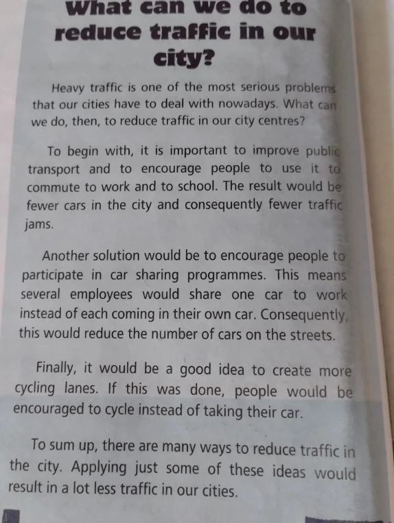 What can we do to reduce traffic in our city?