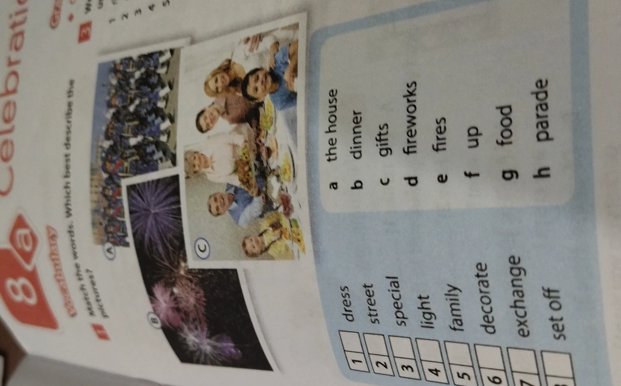 Match the words. Which best describe the pictures?