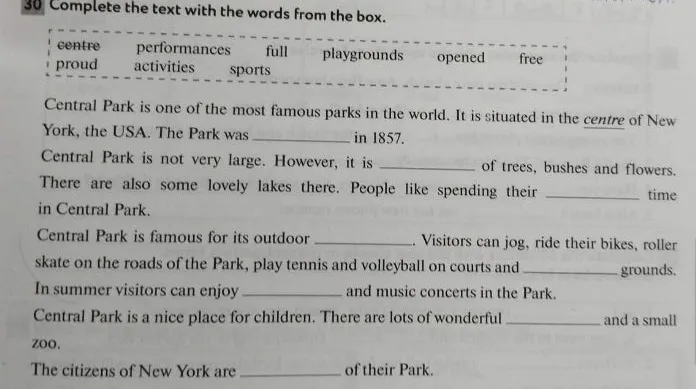 Complete the text with the words from the box.
