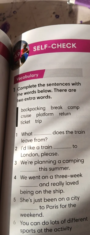 Complete the sentences with the words below. There are two extra words.