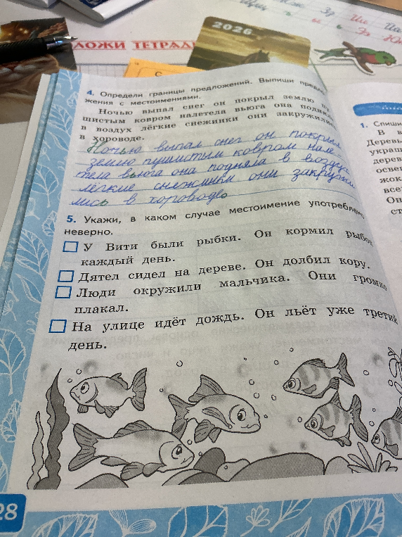 Укажи, в каком случае местоимение употреблено неверно.