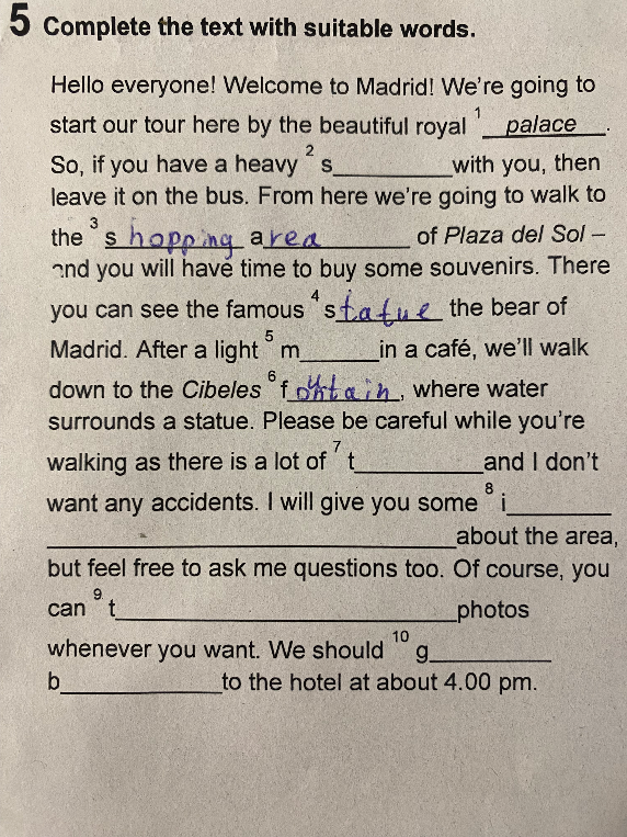 Complete the text with suitable words.