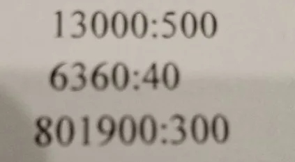 Выполните деление: 13000:500, 6360:40, 801900:300