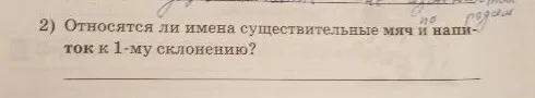 Относятся ли имена существительные мяч и напиток к 1-му склонению?