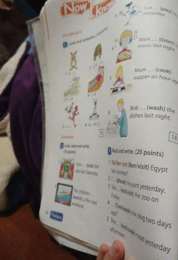 Выполните задания 2 (Look, read and write) и 3 (Read and write) на использование Past Simple.
