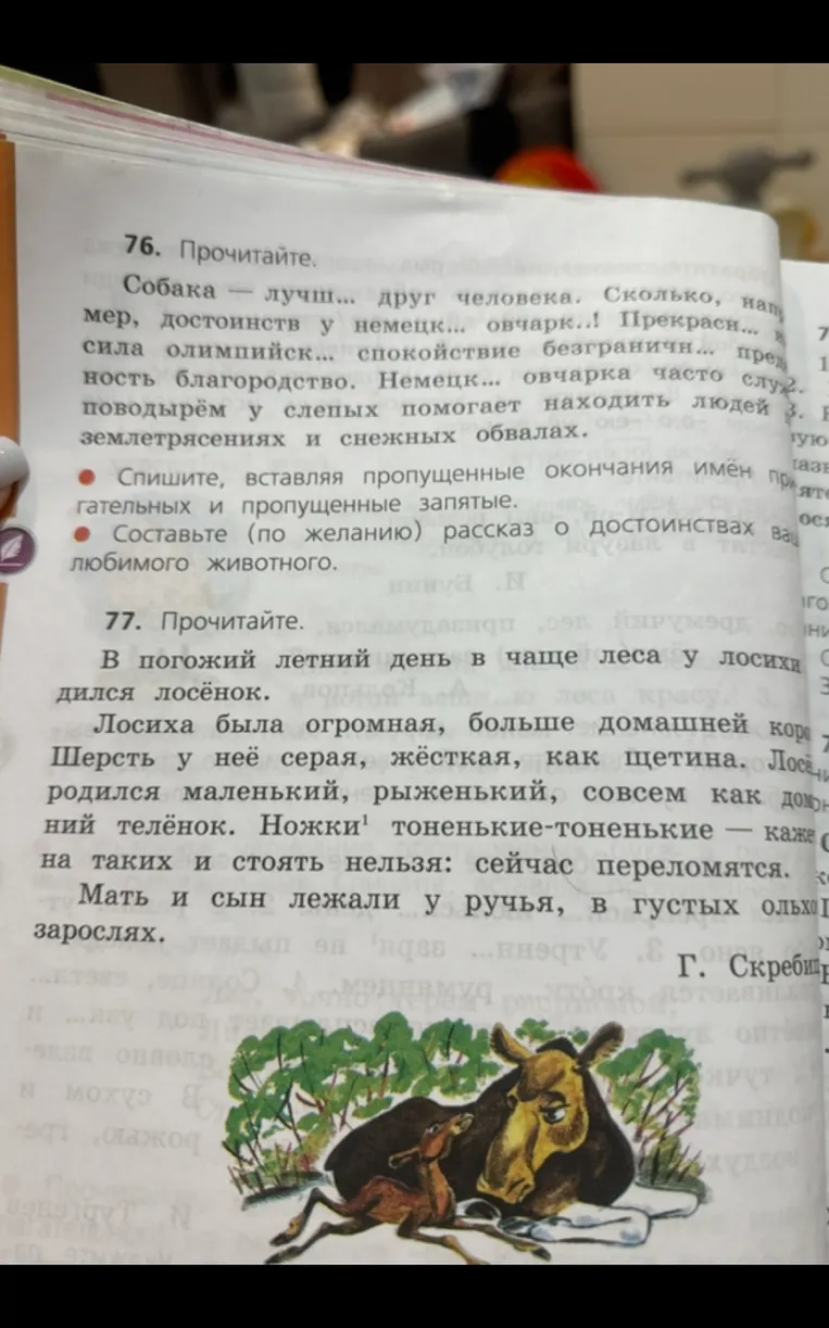 Спишите, вставляя пропущенные окончания имен прилагательных и пропущенные запятые.