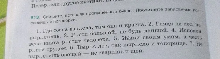 Спишите, вставляя пропущенные буквы. Прочитайте записанные пословицы и поговорки.