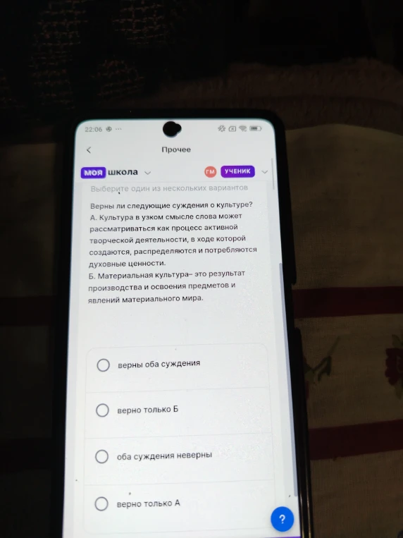 Верны ли следующие суждения о культуре?