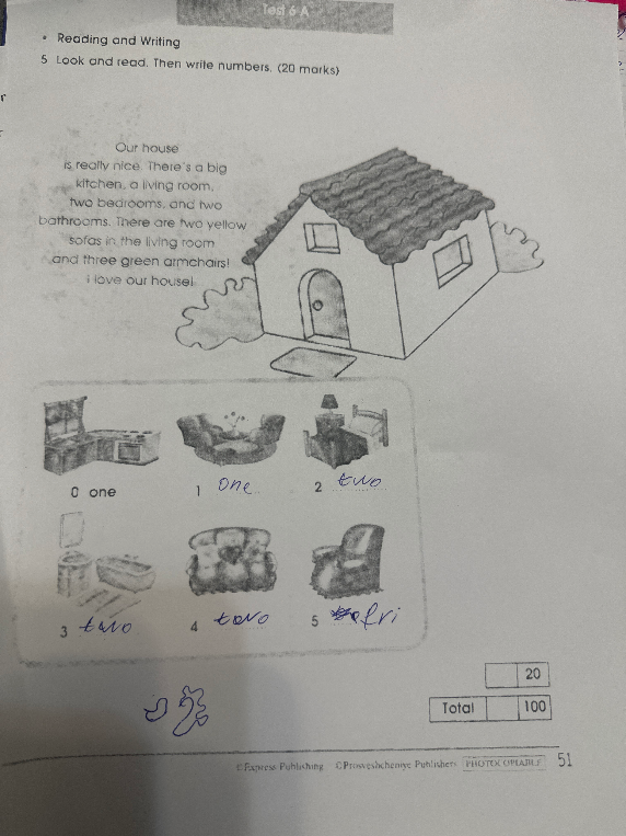 Look and read. Then write numbers.