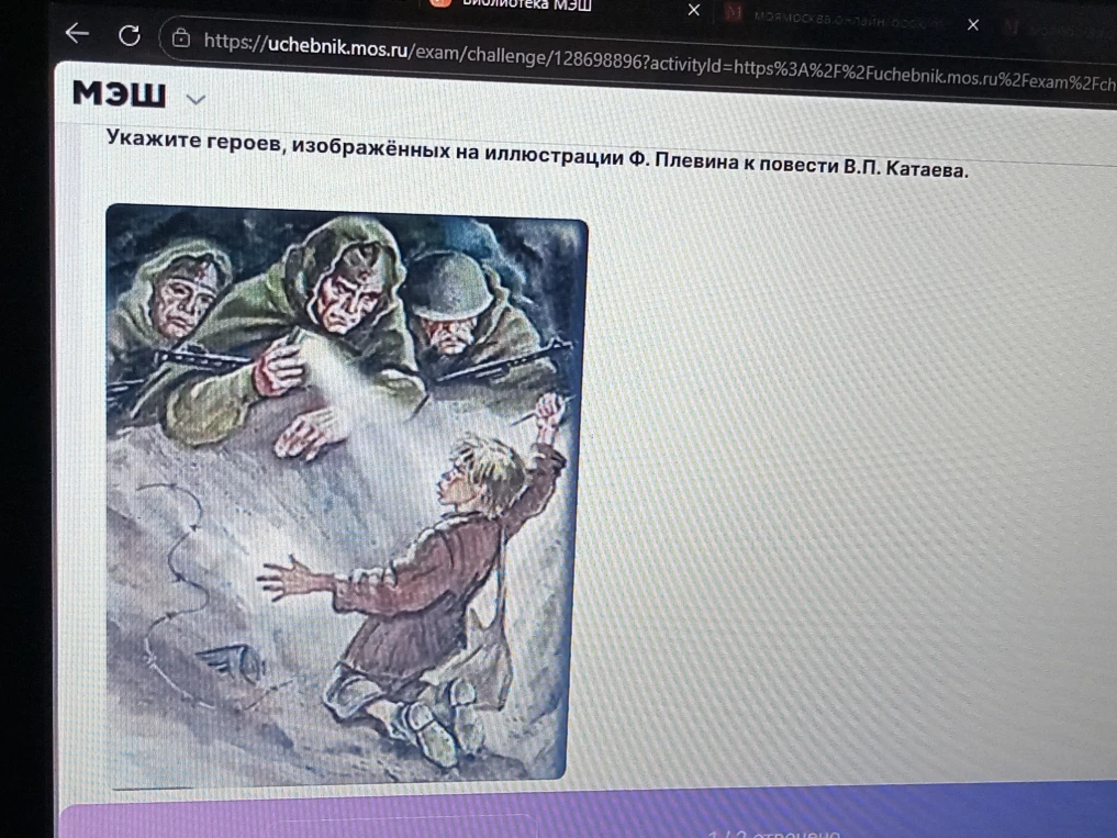Укажите героев, изображённых на иллюстрации Ф. Плевина к повести В.П. Катаева.
