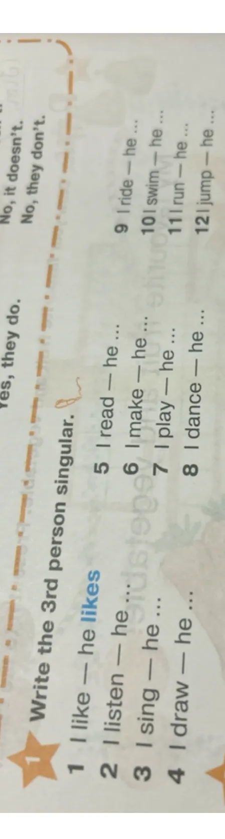Write the 3rd person singular.