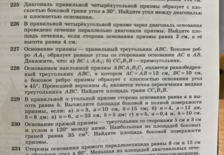 В правильной четырёхугольной призме через диагональ основания проведено сечение параллельно диагонали призмы. Найдите площадь сечения, если сторона основания призмы равна 2 см, а её высота равна 4 см.