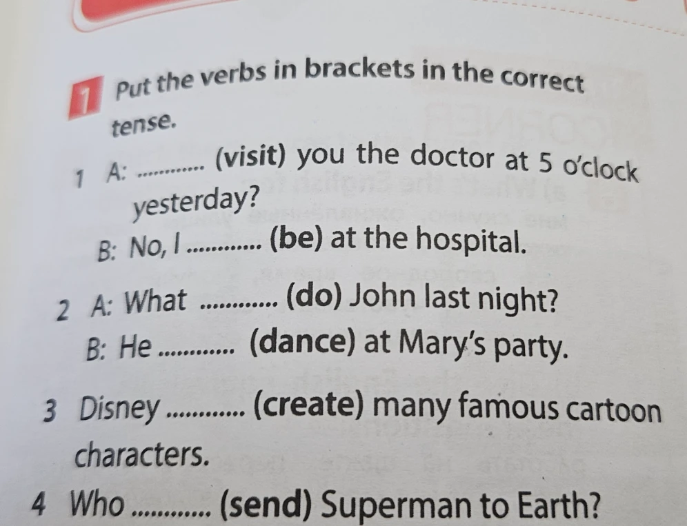 Put the verbs in brackets in the correct tense.
