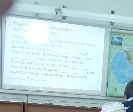 Задание: вставить в текст пропущенные слова