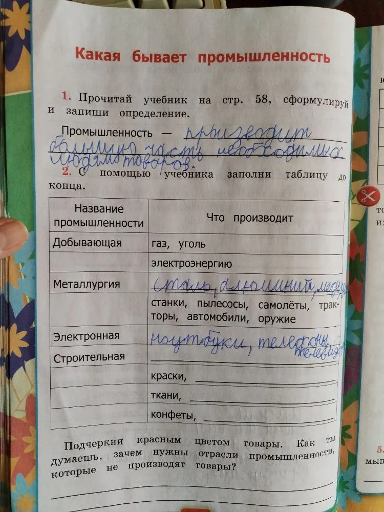 Прочитай учебник на стр. 58, сформулируй и запиши определение. С помощью учебника заполни таблицу до конца.