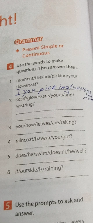 Use the words to make questions. Then answer them.