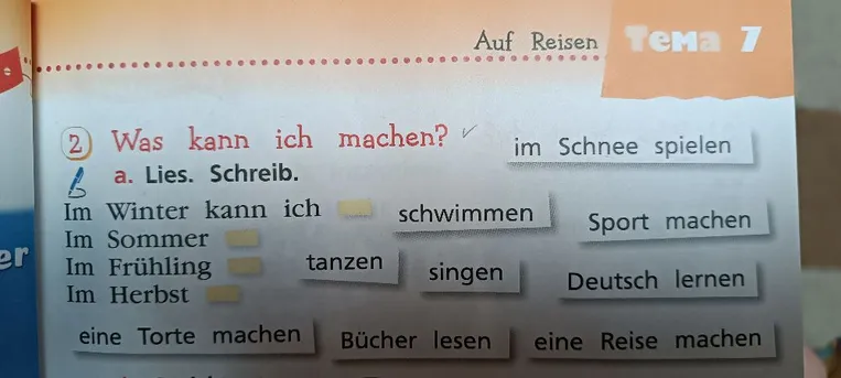 Was kann ich machen? a. Lies. Schreib.