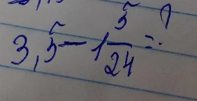 Вычислить: 3,5 - 1 5/24