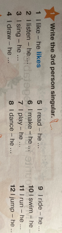 Write the 3rd person singular.