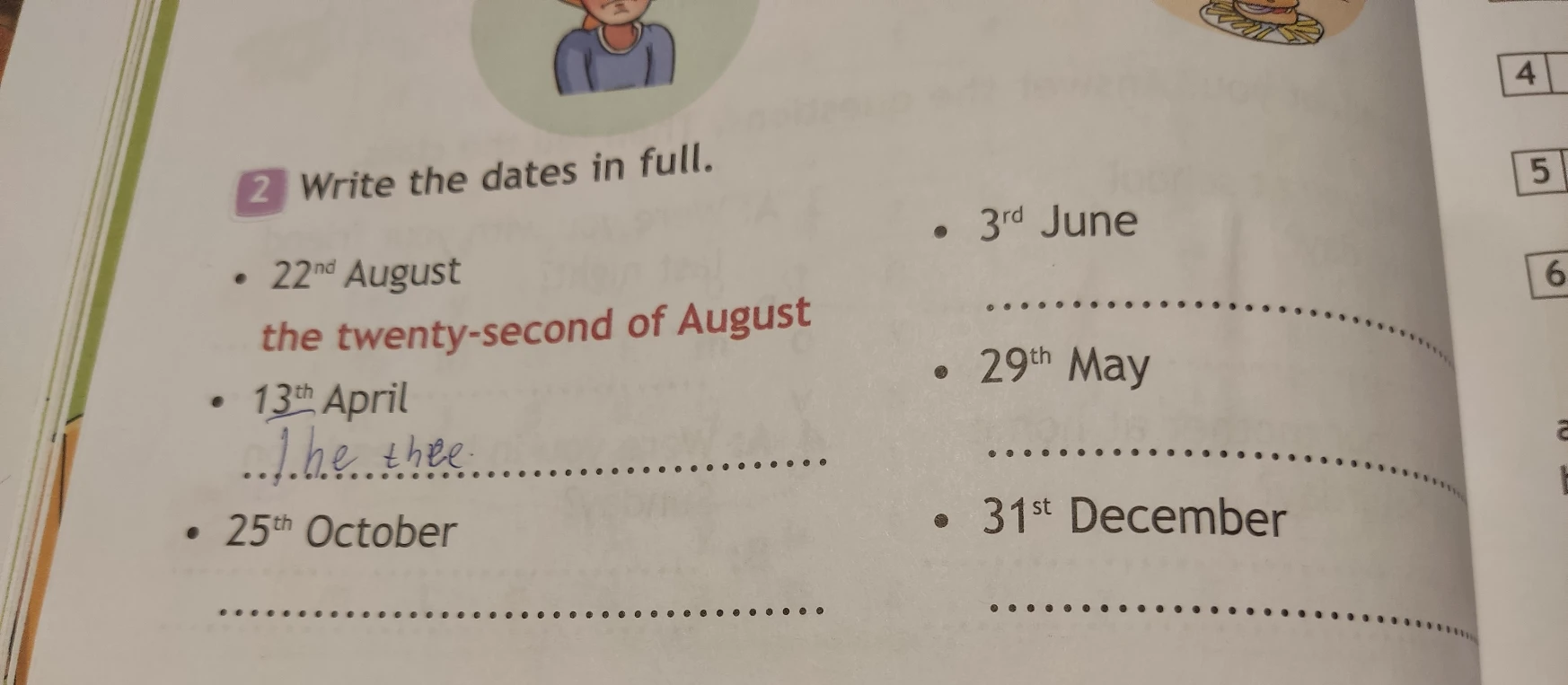 Write the dates in full.