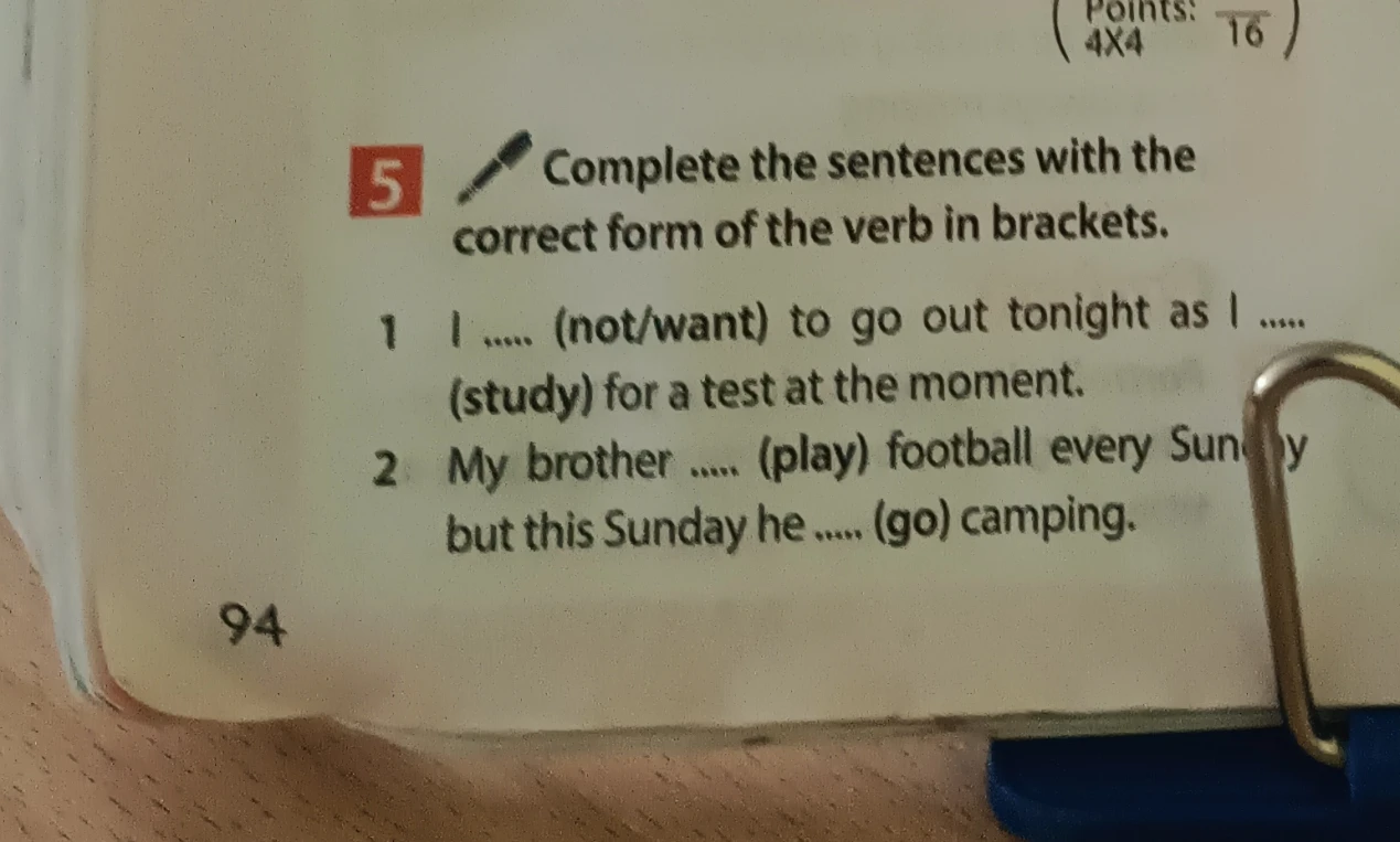 Complete the sentences with the correct form of the verb in brackets.