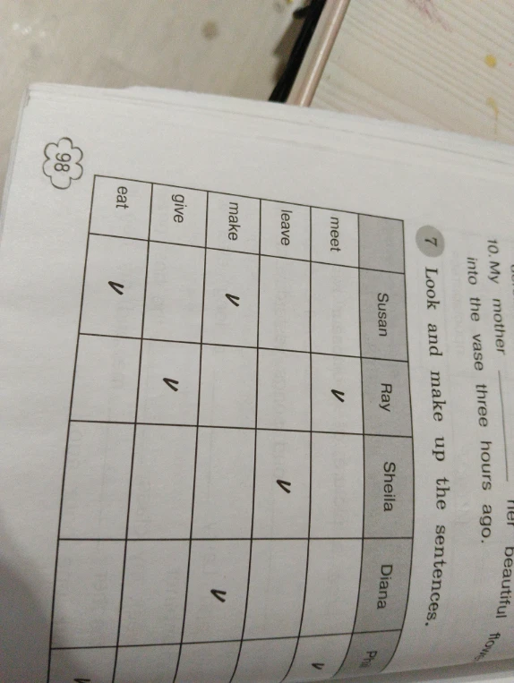 Look and make up the sentences.